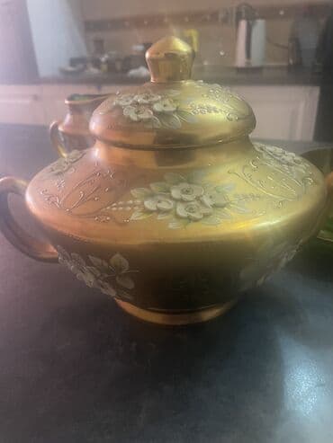 yasil kofe: Qəhvə dəsti, rəng - Yaşıl, Xrustal, Bohemia, 4 nəfərlik, Almaniya — 8