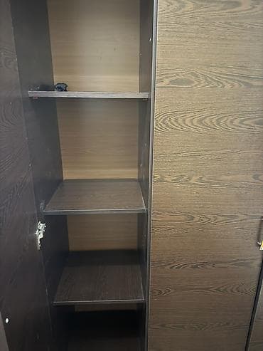 paltar şfaneri: 3 qapılı, Qəhvəyi, Digər material, Açılan, Düz dolab — 4