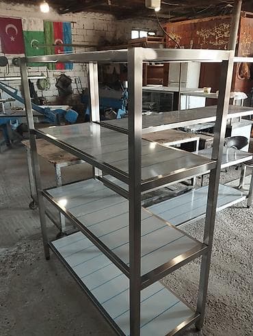 qab rəfi: Paslanmayan poladdan (inox) hazırlanmış çoxsəviyyəli rəf sistemi - — 6