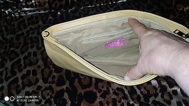 Bej rəngli qadın clutch/çanta - Material: yumşaq dəriyəoxşar material — 2