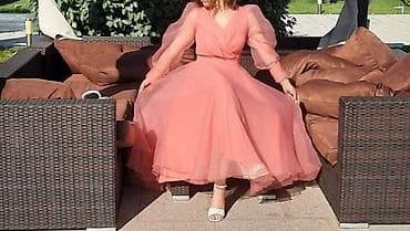 Çəhrayı şifon midi don-yalniz 1 defe Son Zenge geyilib, ideal