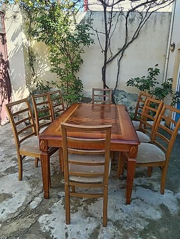 ucuz parça: Qonaq otağı üçün, Açılmayan, Dördbucaq masa, 6 stul — 3