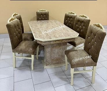 Qonaq otağı üçün, Yeni, Açılmayan, Dördbucaq masa, 6 stul