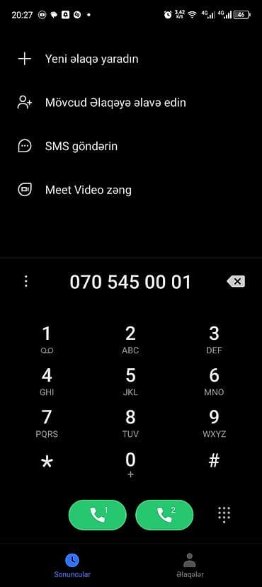 sazz elaqe nomresi: Nömrə: ( 070 ) ( 705450001 ), İşlənmiş — 1