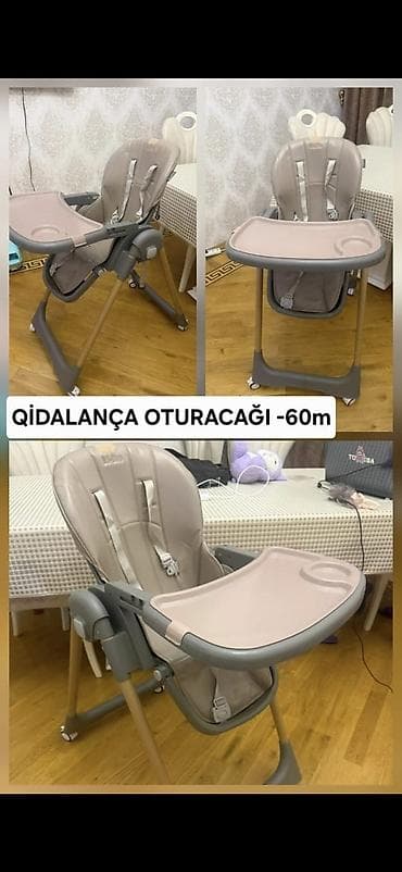 Uşaq qidalanma oturacağı - Rəng: bej/boz tonlarda - Yumşaq, silinə