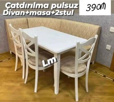 metbext divani: 💫 Mətbəx dəsti Qiymət : 390₼ Divan:1.20x1.70 Masa :70x1.20 — 3