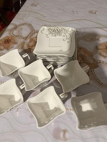 cay: Çay dəsti, rəng - Ağ, Farfor, 6 nəfərlik — 2