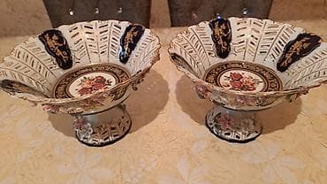 serviz qab: MZ Czech Republic markalı biskvit/farfor meyvə qabları (2 ədəd) 1 — 4