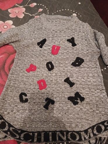 Коляски: Uşaq üçün isti trikotaj kofta/sviter. - Rəng: boz melanj - Material — 3