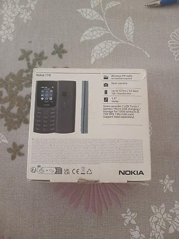 nokia 8000 4g: Nokia 110 4G, < 2 GB Memory Capacity, rəng - Boz, Düyməli — 4