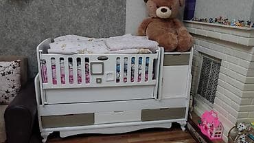 Uşaq mebeli: Oğlan və qız üçün, Yeni, Dördbucaq, Beşik, Matras ilə, Yellənmə mexanizmsiz — 1