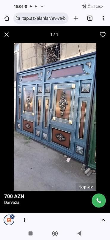 demir: Dəmir Həyət darvazası, Yana açılan, Mexaniki, Qapı ilə, Kredit yoxdur — 4