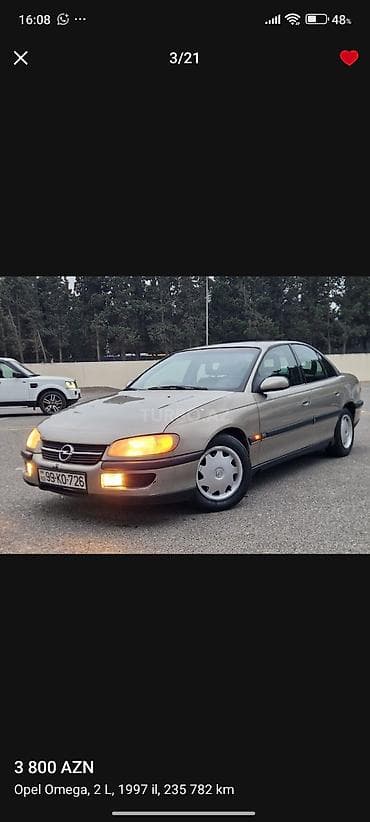 kask satış: Opel Omega: 2 l | 1996 il 4190000 km Sedan — 3