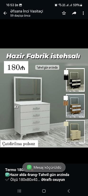 termo mebel: *Termo 180Azn💥* *✅Hazır əldə 4rəng-Təhvil gün ərzində* ✔️ Ölçü — 1