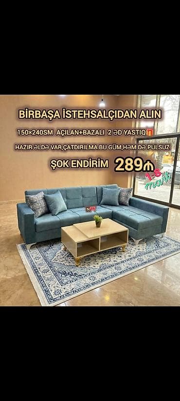 Künc divan, Qonaq otağı üçün, Bazalı, Açılan — 1