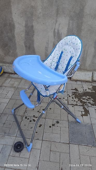 Uşaq yemək stulu - Yüksək konstruksiya: möhkəm metal karkas, sabit at lalafo.az Uşaq yemək stulu - Yüksək konstruksiya: möhkəm metal karkas, sabit