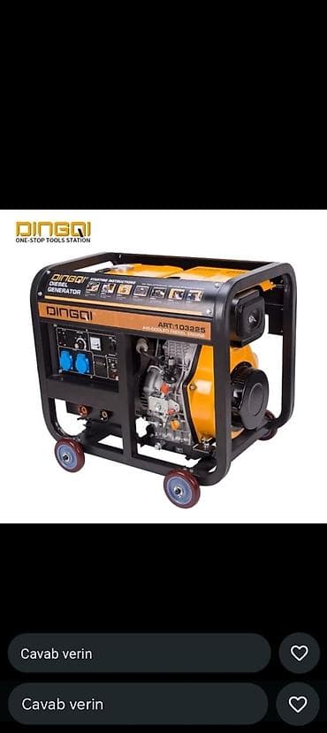 DINGQI dizel generator – portativ elektrik mənbəyi. Xüsusiyyətlər: -