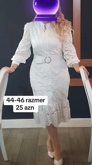 Ağ rəngli zərif qızılığ işi detallı don - Ölçü: 44–46 - Qiymət: 25 AZN