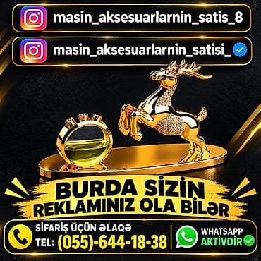 sud ceni: Qızılı rəngdə avtomobil salon aksesuarı – maral fiqurlu dekor və ətir — 1