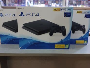 kabel 4: Playstation 4 ( 500 gb ) slim. Tam yeni, bağlı qutuda. Say məhduddur — 1