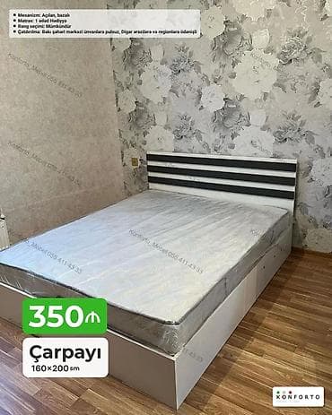 islenmis matras: Çarpayı – 160×200 sm - Mexanizm: açılan, bazalı (geniş daxili — 1