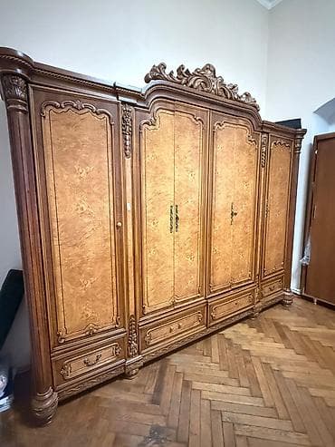 asilqan 65 azn: Klassik üslubda iri qarderob şkafı - Material: tam ağac karkas, təbii — 1