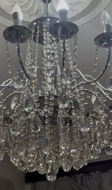 Çılçıraq, 10 və daha çox lampa, Xrustal — 10