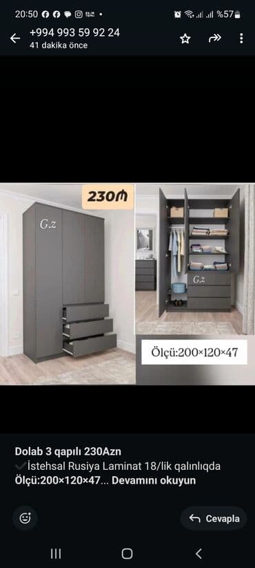 Düz dolab, Qarderob