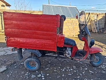 elektrik ot bicən: Yükdaşıma üçün üçtəkərli motoaraba - Korpus: qırmızı rəngdə, taxta — 4