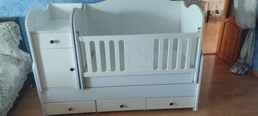 стол трансформер купить в баку: Для девочки и мальчика, Б/у, Четырехугольная, Колыбель, С бортиками, С матрасом, С механизмом качания — 1