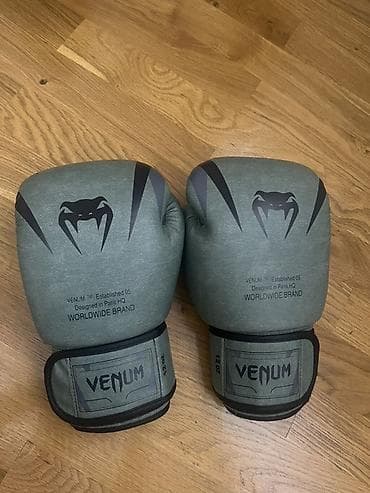 Venum boks əlcəkləri, 12 oz: mat boz rəng, çoxlaylı köpük dolğu, geniş