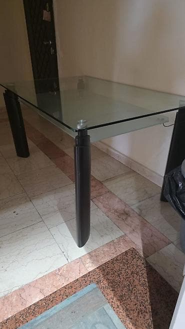 Şüşə masa - Material: qalın temperli şüşə üstlük, metal ayaqlar (mat lalafo.az -da Şüşə masa - Material: qalın temperli şüşə üstlük, metal ayaqlar (mat