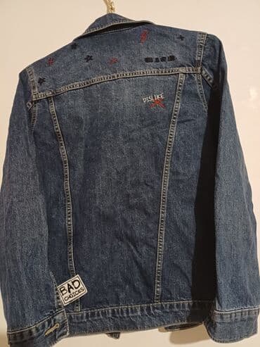 Şalvarlar: Dəbli cins gödəkçə - Klasik tünd mavi denim parça - Ön hissədə metal — 4