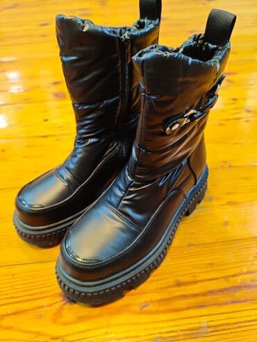 женские зимние ботинки на шнуровке: Ботфорты, Размер: 37, цвет - Черный, Новый — 2