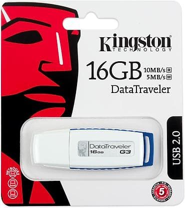 Flash kart Kingston, 16 GB, USB 2.0, Yeni