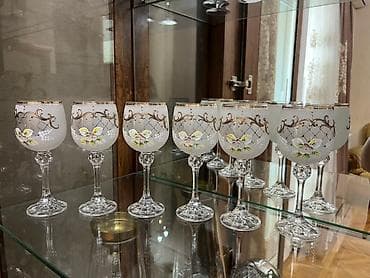 Qədəhlər, rəng - Ağ, Şüşə, 6 ədədli dəst