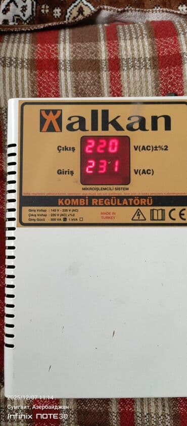 İşlənmiş, Ev üçün, 1 faza, Gərginliy stabilizatoru, 220 V