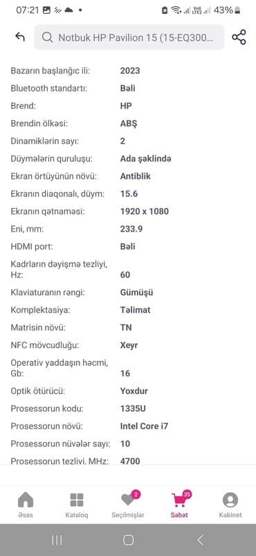 notbuk ucuz: HP Pavilion 15 (15-EQ300 seriyası) noutbuk - Rəng: gümüşü, nazik — 5