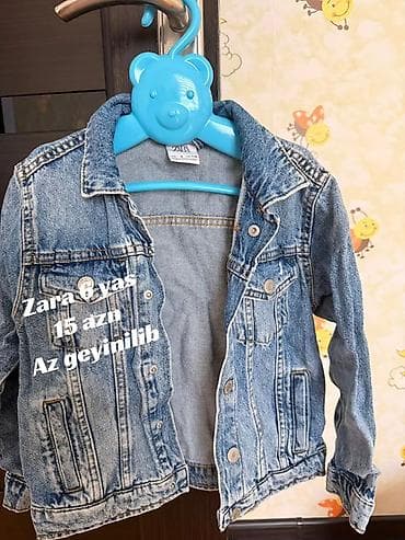 usaq paltar: Zara uşaq cins gödəkçəsi - Ölçü: 6 yaş (etiketdə 116 sm) - Klassik — 1