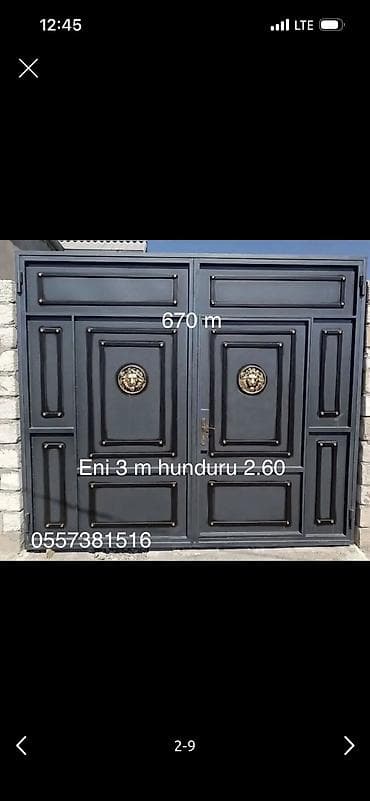 tort aksesuarları: Yeni Həyət darvazası, 3 m, Mexaniki, Qapı ilə, rəng - Ağ, Kredit yoxdur, Ödənişli quraşdırma, Ödənişli çatdırılma, Rayonlara çatdırılma — 1