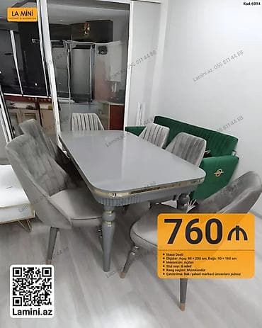 kohnə stul: Mebel dəsti – masa və 6 ədəd stul - Model: Masa dəsti (kod: 6914) - — 1