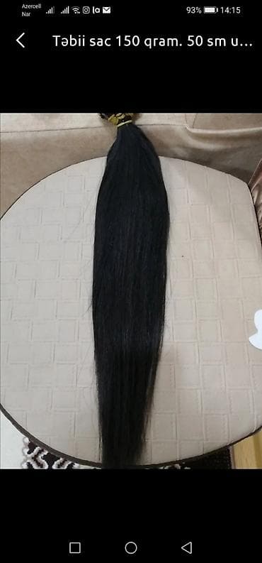 Təbii sac 150 qram 50 sm