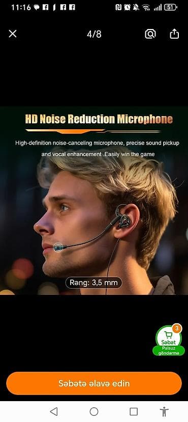 sert disk: Oyun və kommunikasiya üçün naqilli qulaqlıq-mikrofon dəsti - HD — 1