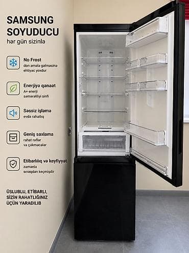 plonka: 2 qapılı Samsung Soyuducu Satılır, rəng - Qara, Dispenserli — 5