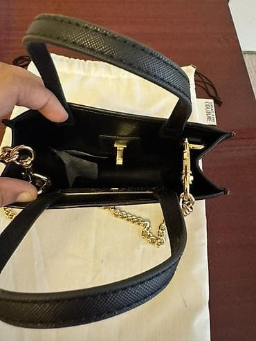 Versace Jeans Couture kiçik ölçülü çanta - Rəng: qara - Material — 2