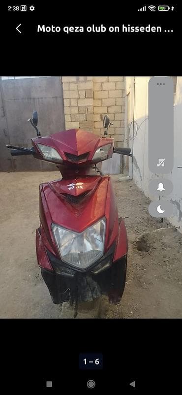 electric moped: Demeli moped on hisseden qeza olunub yanlarında ciziglar var — 3