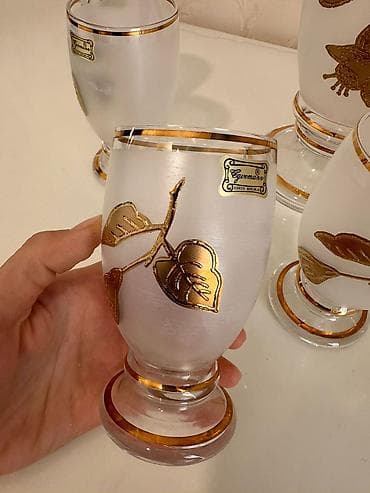 stekanlar: Çex istehsalı Egermann şüşə dəsti - Tərkib: 1 ədəd qrafın və 6 ədəd — 2