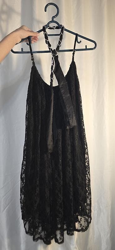 Нижнее белье: Qara krujeva gecə geyimi / paltar - Rəng: qara - Material: incə — 1