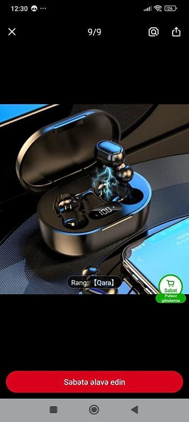 iphone nausnik qiymetleri: Simsiz (Bluetooth) Qulaqcıqlar, rəng - Qara — 4