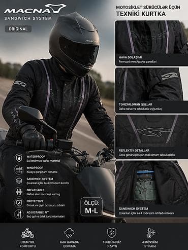 moto godekce: MACNA motosikletçi texniki kurtka – Sandwich System Xüsusiyyətlər: - — 2